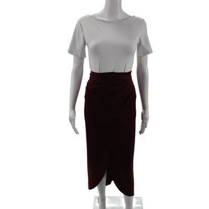 Johanna Ortiz Womens Lined Tie Front Sleek Skirt Red Size 04